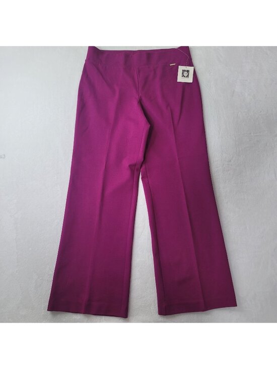 Anne Klein Pants - Anne Klein Women's Magenta Wide-Leg Dress Pants Size L NWT